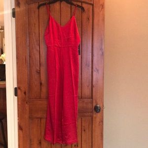 NWT Lulus red satin jumpsuit